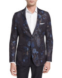 Tapestry Paisley-Print Jacquard Evening Jacket
