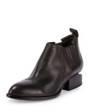 Kori Leather Lift-Heel Ankle Boot, Black