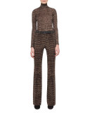 Cheetah-Print Turtleneck Sweater, Date/Steppe