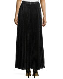 Pleated Diamond Maxi Skirt, Black