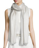 Duo Soffio Cashmere-Blend Evening Stole, Silver Cloud