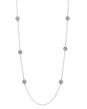 Dot Sterling Silver Ball Station Necklace, 36"