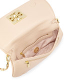 Britten Leather Flap Clutch Bag, Light Oak