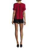 Hanne Stretch-Crepe Shorts, Caviar