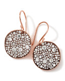 18k Rose Gold Stardust Flower Diamond Drop Earrings
