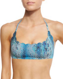 Python Reversible Scalloped Swim Top