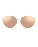Mirrored Oval Sunglasses, Rose Gold