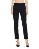 Wool-Blend Pull-On Ankle Pants, Navy