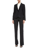 Max Straight-Leg Suit Pants, Black