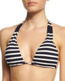 Striped Halter Bikini Swim Top