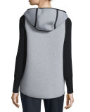 Margie Hooded Knit Vest, Light/Medium Gray
