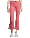 Le Color Crop Mini Boot-Cut Jeans, Crimson
