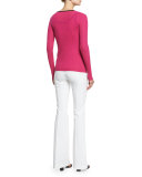 Mid-Rise Flare-Leg Pants, Optic White