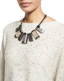 Art Deco Collar Necklace, Cobblestone Multi