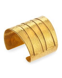 22k Gold-Plated Hammered Banded Cuff Bracelet