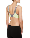 Colorblock Sport Contour Bra, Platinum/Green