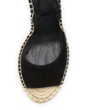 Phyllis Suede Lace-Up Wedge Espadrille Sandal, Buff