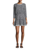 The Tennant Cutout Printed Dress, Black Coffee Bean