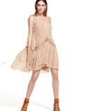 Beaded Grecian Crepe Dress