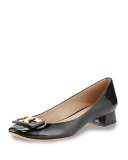 Gigi Logo Low-Heel Pump, Black