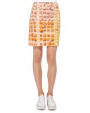 Riviera-Print A-Line Skirt, Multi