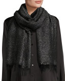 Lustrous Metallic Wool-Blend Wrap