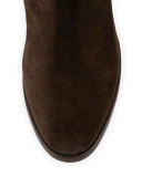 Clara Suede Over-The-Knee Boot, Chocolate