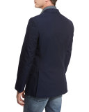 Seersucker Two-Button Sport Coat, Navy
