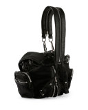 Mini Marti Nylon Backpack, Black/Nickel