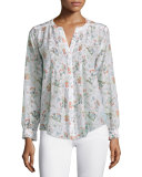 Cardoba Paisley-Print Silk Top