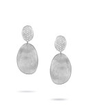 Lunaria Double-Drop Diamond Earrings in 18K White Gold