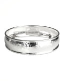 Wide Hammered Silver Bangle