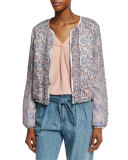Lucilia Denim Paperbag-Waist Pants, Sea Wash