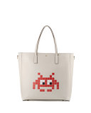 Ebury North-South Space Invader Tote Bag, White