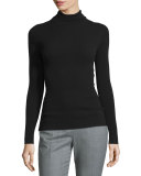 Long-Sleeve Turtleneck Sweater, Black