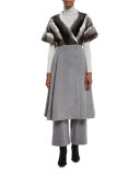 Wide-Leg Wool Pants, Gray