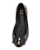 Queen Balk Peep-Toe Jelly Flat, Black, Youth