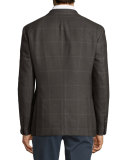 Galles Windowpane Two-Button Jacket, Green
