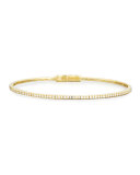 Pavé White Diamond Bangle in 18K Yellow Gold