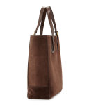 Men's Suede Tote Bag, Chocolate