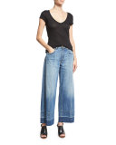 The Wide Leg Crop Jeans w/Released Hem, Old Soul