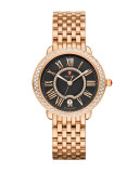 16mm Serein Watch Head with Diamonds, Black/Rose Gold