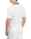 Regatta Contrast-Collar Polo Shirt, Optical White