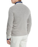 Girocollo Baby Cashmere Crewneck Sweater, Dark Gray