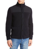 High-Performance Merino Wool Zip Cardigan, Navy