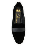 Fab Satin-Strap Velvet Loafer, Black