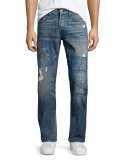 Geno Distressed Patchwork Denim Jeans