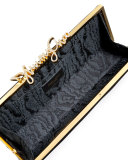 Celeste Logo-Clasp Clutch Bag, Black
