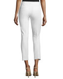 Finley Slim-Fit Ankle Pants, Ivory