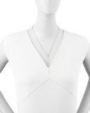 14k Gold Chime Lariat Necklace, 17"L